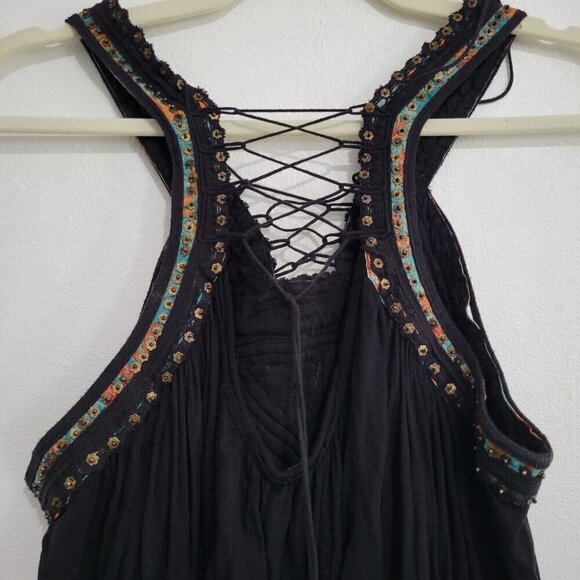 Free People Boho Tank Top Black Size M - Picture 7 of 11